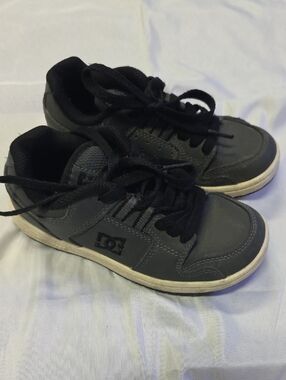 DC Kids Black and Gray Low-Top Skate Sneakers
